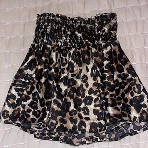 Leopard print mini skirt
